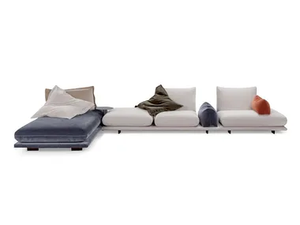 PRALIN - Sectional fabric sofa with chaise longue _ Calia Italia